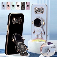 Oppo A17 A17K A1 3D Space Luxury Astronaut Case Fashion Plating Full Cover Camera Lens Protector Cas