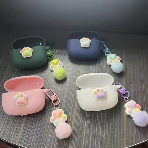 cartoon Earphone Cover For Jabra ELITE 4 /ELITE 3/ELITE 4 Active Case with keychian Silicone hearpho