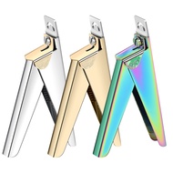 Manicure Flat Cut Ribbon Titanium French U-Shaped Cut Fake Nail Cutter Stainless Steel Nail Clipper 