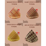 MEN'S TANJAK HAT, ORIGINAL WOVEN SONGKET, PALEMBANG MALAY TRADITIONAL BATIK SONGKET