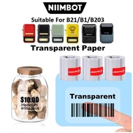 Niimbot B21 /B1/B203 Label Sticker Paper Roll Jing Chen for B21 Label Printer - Transparent