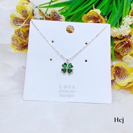 Women's lucky four-leaf clover necklace made of silver MS77