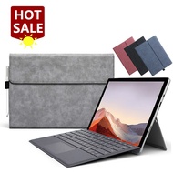New Laptop Tablet Cover Sleeve for Microsoft Surface Pro 9 8 Stand Holder Pro 7654 Go 2 3 Case Women Men Solid Laptop Bag Flip Leather