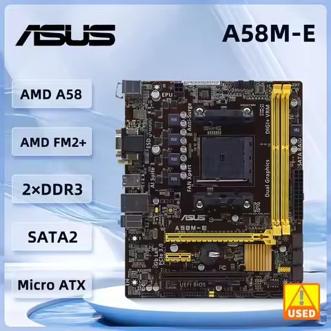 ASUS A58M-E Motherboard Socket FM2/FM2+ AMD A58 DDR3 32GB support AMD A10-5800B A10-6700T A10-6800K 