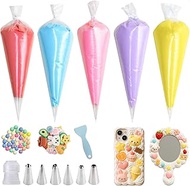 5 Colors Decoden Cream Kit, Fake Whipped Cream Glue Clay, Decoden Phone Case Kit, Suitable for DIY C