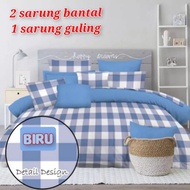 seprei 160x200 bantal 4 guling 2 murah - 2 bantal 2 guling promo motif korea aestetik kotak kotak em