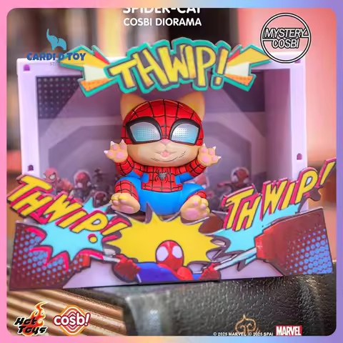 New Original Hottoys Spider Man Blind Box Across The Spider Verse Cosbi Scene Mystery Box Spider Pun
