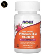 Now Foods, Vitamin D-3, 10,000 IU, 120 Softgels, Vitamin D3 10000IU