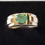 男士天然祖母綠戒指 男士祖母綠戒指 真祖母綠戒指 Panjsher 戒指