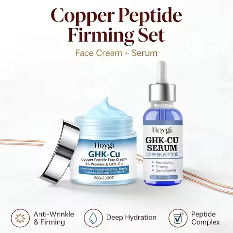 Copper Peptide Face Cream & Serum Set Firming Hydrating Skincare Smoothing Tightening Facial Skin So