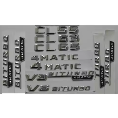 Chrome Shiny Silver Trunk 3D Letters Badges Emblems Sticker for Mercedes Benz CL Class CL55 CL63 AMG