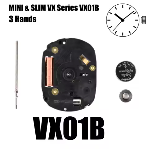 Genuine VX01 Movement VX01B Movement MINI & SLIM Series VX01B Quartz Movement Size: 4 3/4''' Three H