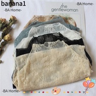 BA Women Lace Blouses, See-through Floral Embroidery Ladies Tops, Black Shirt Transparent Long Sleev