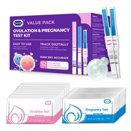 DAVID Ovulation Test Strips, 40 LH Test Strips Ovulation and 12 Pregnancy Tests (Width of 5mm) Ferti