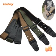 UMISTY Guitar Belt, End Adjustable Pure Cotton Guitar Strap, Durable Vintage Easy to Use Bass Webbing Belt Electric Bass Guitar