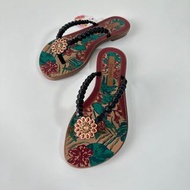 Grendha 女生 拖鞋 巴西尺寸33/34（可愛串珠 夾腳拖鞋－酒紅色）