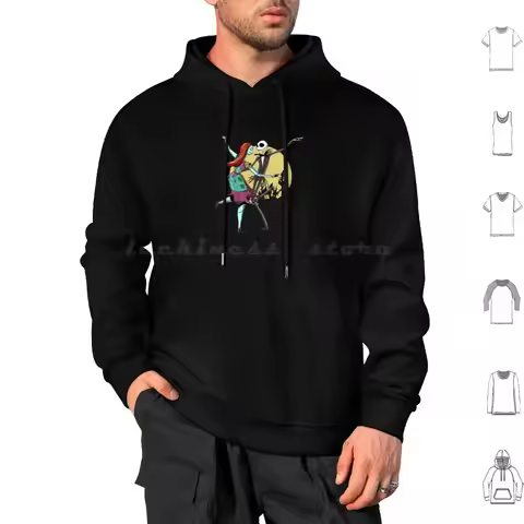 Nightmare La Land Hoodies Long Sleeve Tim Burton Halloween Jack Christmas Nightmare Sally Burton Ske