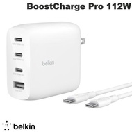 BELKIN ベルキン BoostCharge Pro 112W 4ポート GaN PD3.1対応 PD急速充電器 USB-Cケーブル付き 2.0m WCH017qc2MWH-B6 ネコポス不可
