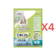 Unicharm Deo-Toilet 消臭抗菌 沸石貓砂 3.8LX4 (森林清香味) [平行進口]