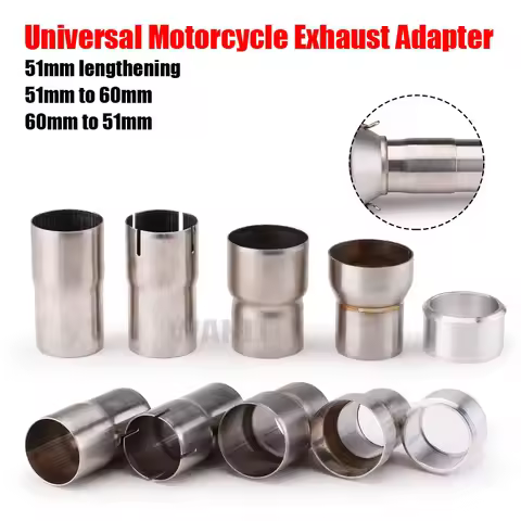 Universal Motorcycle Exhaust Muffler Adapter Escape 51mm to 60mm 60mm to 51mm 51mm lengthening Pipe