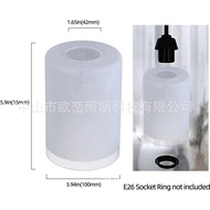 Straight White Matte Cylindrical Glass Lampshade ZXGQ