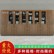 Combined Shenzhen Background Archive Room File Cabinet with Lock Office Glass Wooden Cabinet Office 