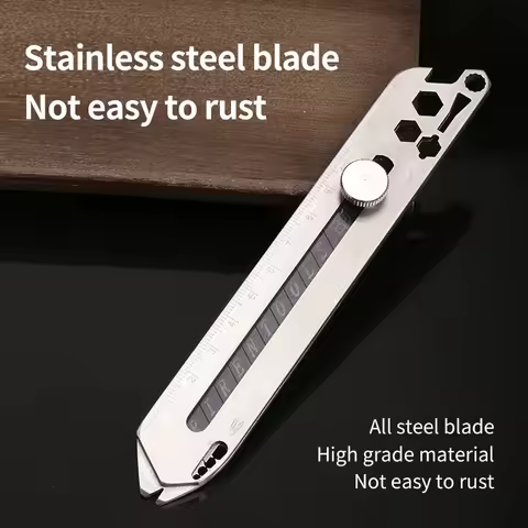 10 in 1 Utility Knife, Multifunctional Wire Stripping Stainless Steel Heavy Duty Knife, Full Metal T