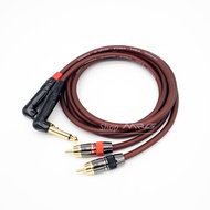 Cặp Dây 6 Ly Cong Ra AV Hoa Sen dài 1met-2met-3met-5met-8met-10met (TS 1/4inch To RCA) | dây jack 6