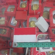 MERAH Red and White Embroidery Bet Size 4cm x 6cm