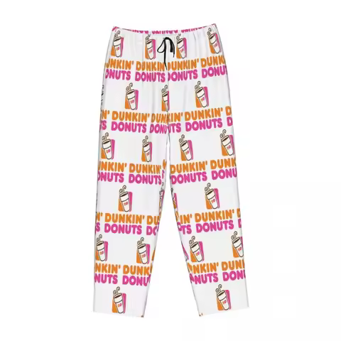 Custom Dunkin Donuts Women Pajama Pants Lounge Sleep Sleepwear Bottoms with Pockets