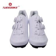 SidebikeUpgraded White Cycling Shoes Outdoor Breathable Bicycle Lock Shoes Sports Riding Road Cycling Shoes