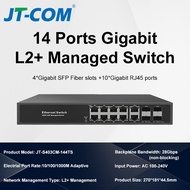 JT-COM 12-Port Gigabit L2+ Fiber Switch 12 SFP Fiber & 4 Copper Ports Managed Switch | 10/100/1000Mb