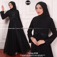 Baju Gamis Wanita Abaya Turkey Turki Hitam 2120 Dress Dres Jubah Hitam Ori Megastore