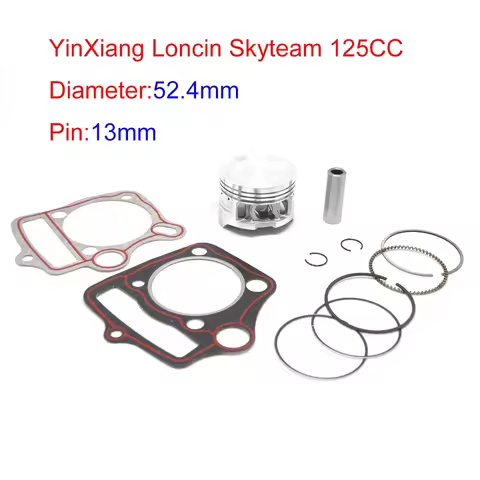 YX125 52.4MM 13MM Piston Rings Kit 125CC 1P52FMI For Locin PBR Dax Monkey Dirt Pit Bikes Parts