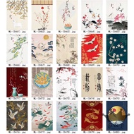 Crane Pattern Door Curtain Chinese Style Ink Painting Door Curtain Koi Door Curtain Chinese Ink Painting Door Curtain Kitchen Door Curtain Bathroom Half Curtain Rod Curtain