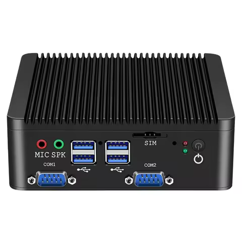 Industrial Mini PC Intel Pentium J5005 Celeron N4000 4xCOM 2xHDMI 8xUSB 2xLAN WiFi 4G SIM Slot LVDS 