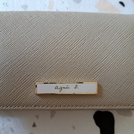 agnes b奶茶色卡夾