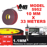 33M VHB Double Sided Tape Black Model 5952 Strong Heavy Duty 3M Acrylic 10mm High Temperature Tape S