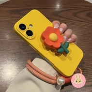 Orange Flower Stand Silicone Phone Case For OnePlus 13 12 11 10 9 Pro 9R 9 RT ACE 5 3 2 Pro 5G Casin