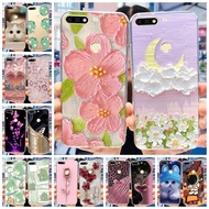 Huawei Nova 2 Lite LDN-L21 LDN-LX2 Cute Flower Cat Painted Phone Case Nova 2lite Soft Silicone TPU C