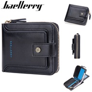 Baellerry 2022 Vintage Men's Wallet Genuine Leather Multi-card Position Zipper Short Purse Men Zipper Clutch Solid Men's Wallet