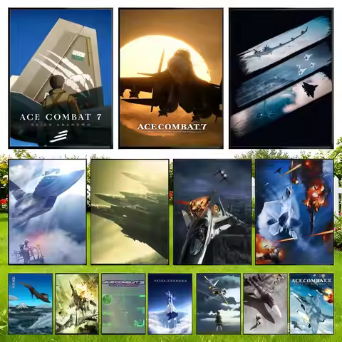 A-Ace Combat Poster Easy To Install Self Adhesive HD Wall Decor Waterproof Tear Resistant Home Bedro