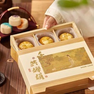 月餅 包裝盒 月餅包裝袋 2025 New Style Mid-Autumn Mooncake Packaging Box Creative 6-Piece Gift Box High-End Por