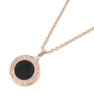 [Pre-owned] Bulgari BVLGARI Necklace, Diamond & Onyx, 350815, Neck size 42.5/45cm, K18PG (Pink Gold)