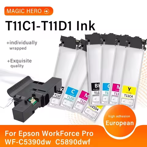 For Epson WorkForce Pro WF-C5890DWF C5390DW Printer T11D1- T11D4 Ink T11D T11C With Chip T11C1-T11C4