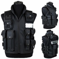 ผู้ชายเสื้อกั๊กยุทธวิธี11กระเป๋า Multi-Pocket เสื้อกั๊กล่าสัตว์ CS Waistcoat Swat ป้องกัน Modular Security Vest สำหรับกลางแจ้งทหาร Training