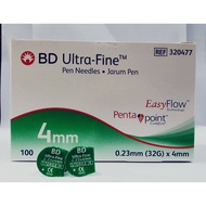 BD Ultra-FineTM 0.23mm (32G) x 4mm Pen Needle 100pcs/Box [Exp: 12/24]