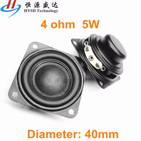 2pcs 40MM 45mm Mini Audio Portable Speakers 16 Core 4 Ohm 5W 10W 4ohm Full Range Speaker Rubber Side