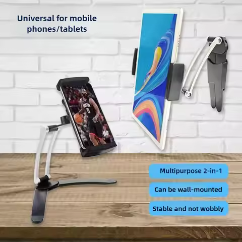 2 in1 Tablet Stand Holder for IPad IPhone All 5-13" Phones Tablets for Desk Kitchen Cabinet Wall Mou