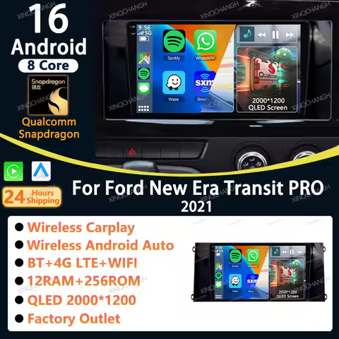 Android 16 Car Radio Carplay Auto For Ford New Era Transit PRO 2021 Dash Fitting Panel Kit Video Acc
